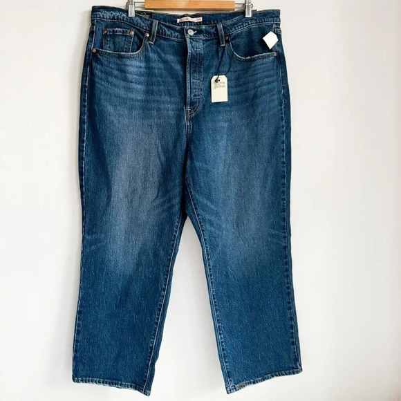 Levis Ribcage Straight Ankle Blue Jeans 18W - Picture 2 of 5